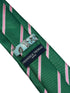 dark emerald forest green mens tie with pink club stripe